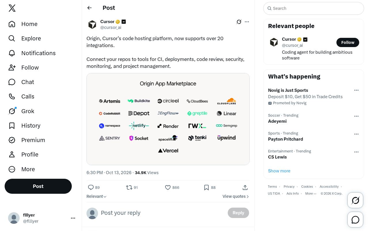 Cursor's Origin Code Hosting Platform Adds 20+ Integrations