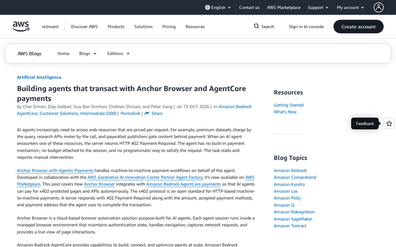 AWS与Anchor Browser联手:让AI智能体自主完成链上支付