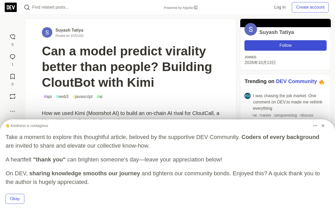 Kimi-Powered CloutBot: AI Predicts Video Virality, Who Wins in Human vs Machine Showdown