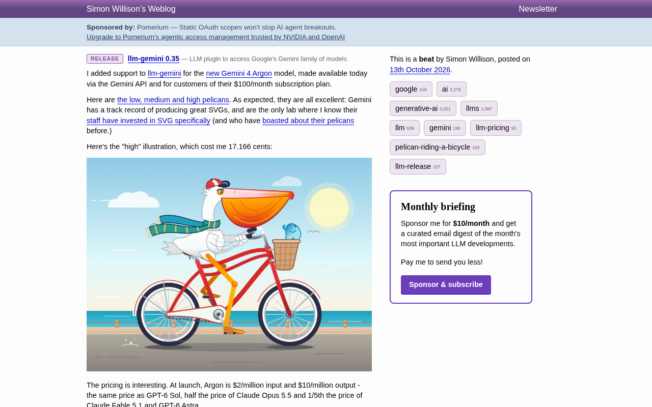 llm-gemini 0.35 Adds Gemini 4 Argon Support: Performance and Pricing Highlights