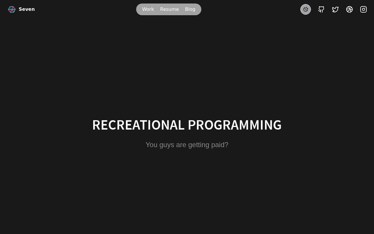 Recreational Programming:当编程回归纯粹的快乐