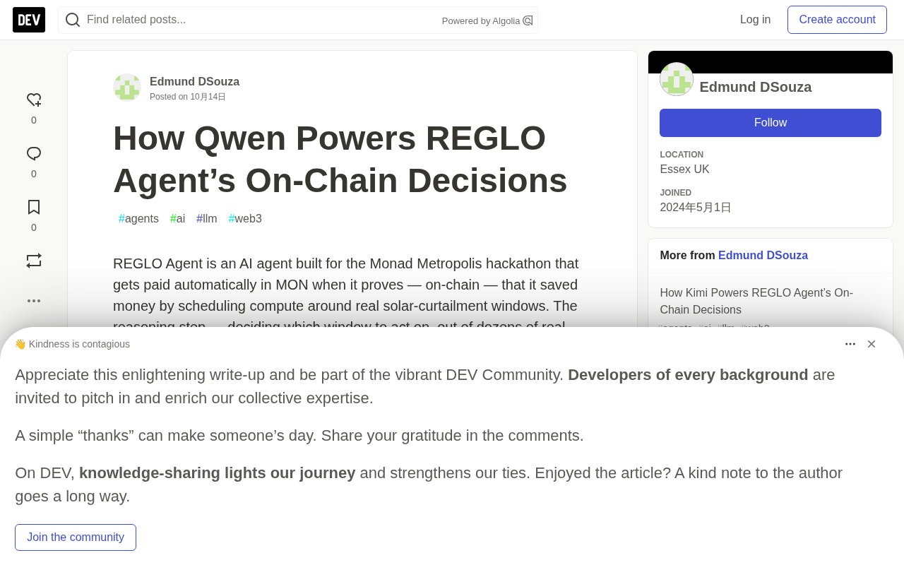 Qwen-Powered On-Chain Agent: How REGLO Uses LLMs to Make Solar Scheduling Decisions