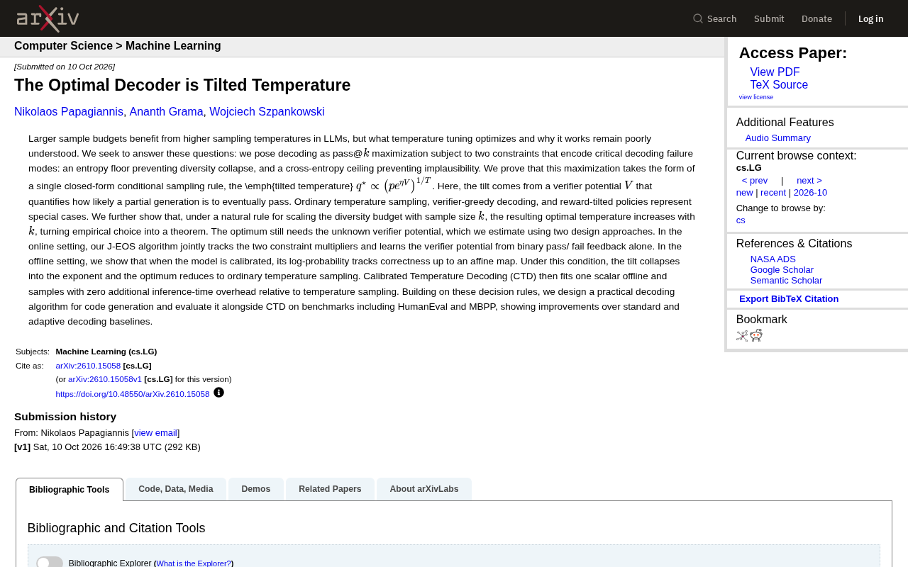 The Optimal Decoder Is "Tilted Temperature": A New Theory of LLM Sampling Temperature