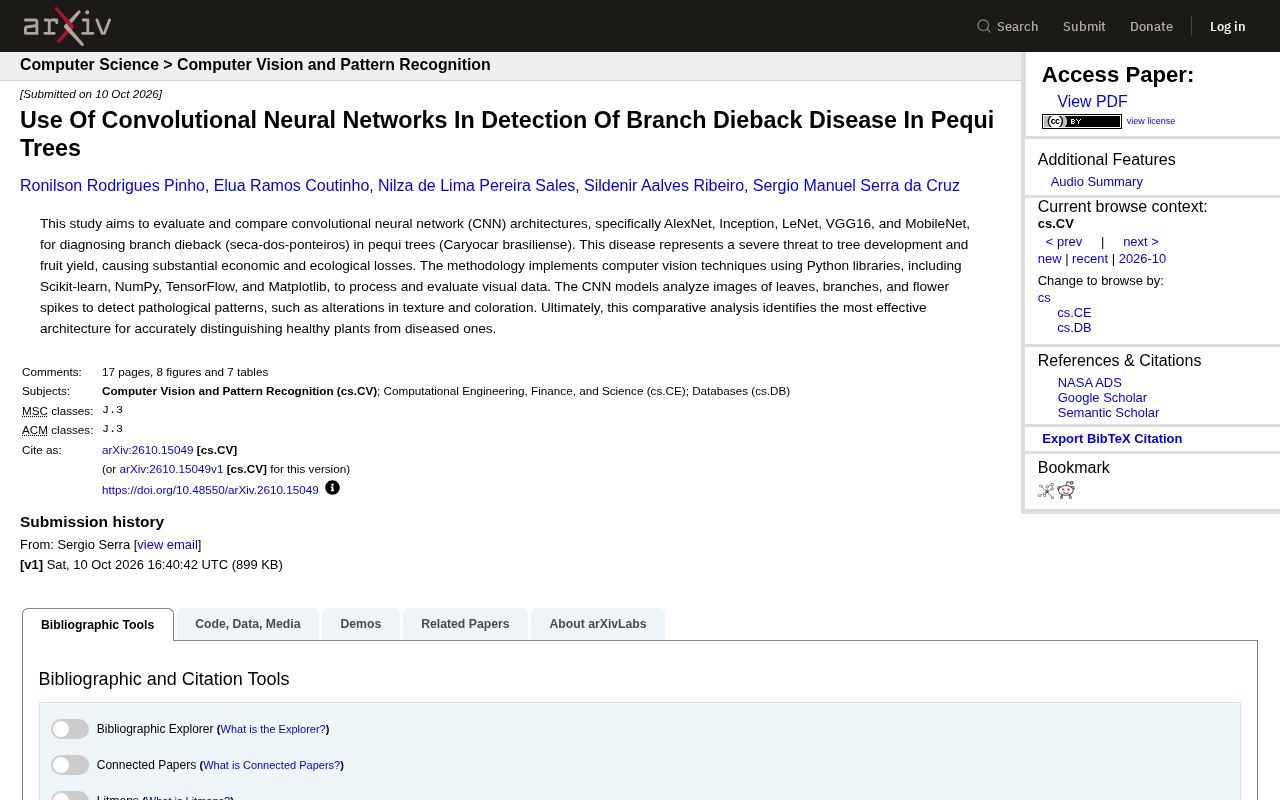 CNN Model Comparison: A Study on Pequi Tree Branch Blight Detection