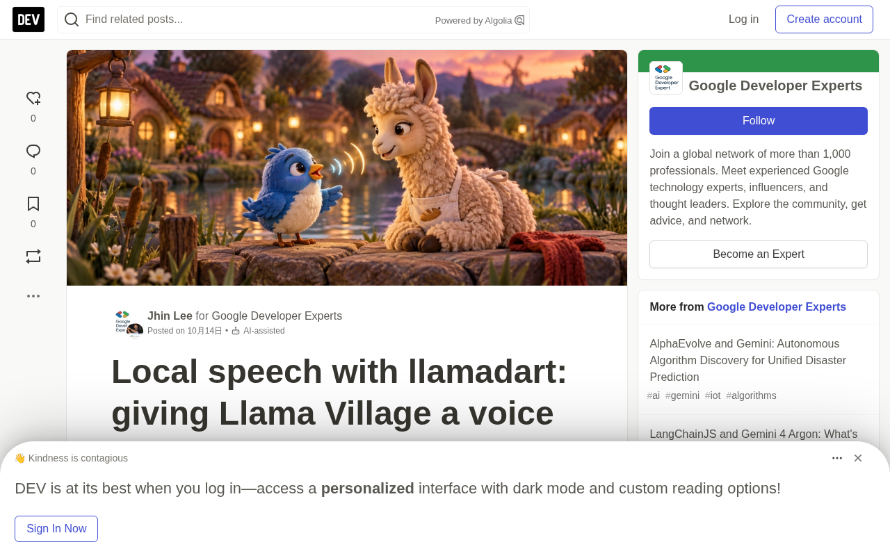 llamadart Local Voice in Practice: Giving Llama Village a Voice