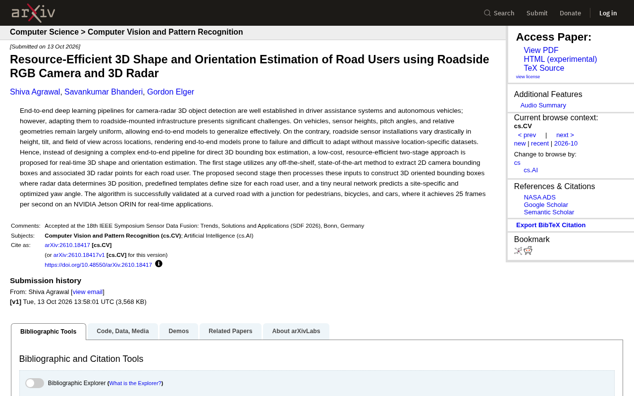 Roadside Camera + 3D Radar: A Lightweight Two-Stage Approach for Real-Time 3D Object Detection