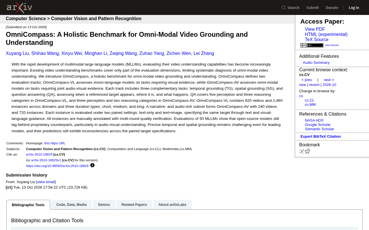 OmniCompass: How an Omni-Modal Video Understanding Benchmark Evaluates 50 MLLMs