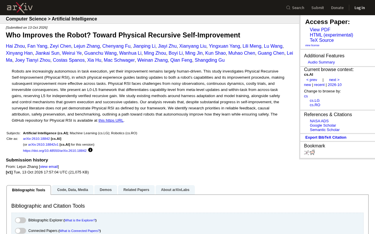 机器人能自我进化吗?Physical RSI框架给出L0-L5分级