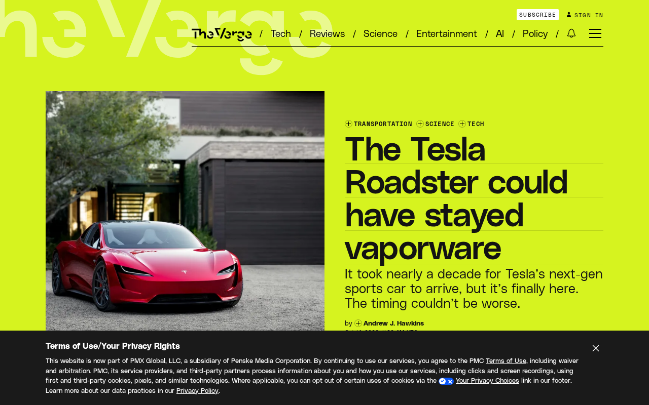 跳票近十年:特斯拉Roadster终于要量产了?