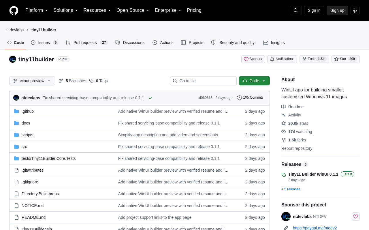 tiny11builder: Building a Streamlined Windows 11 Image with WinUI