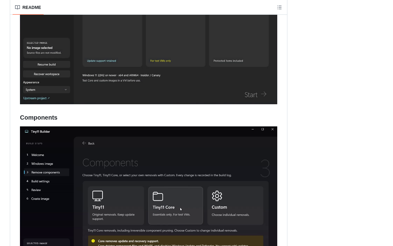 WinUI build interface illustration