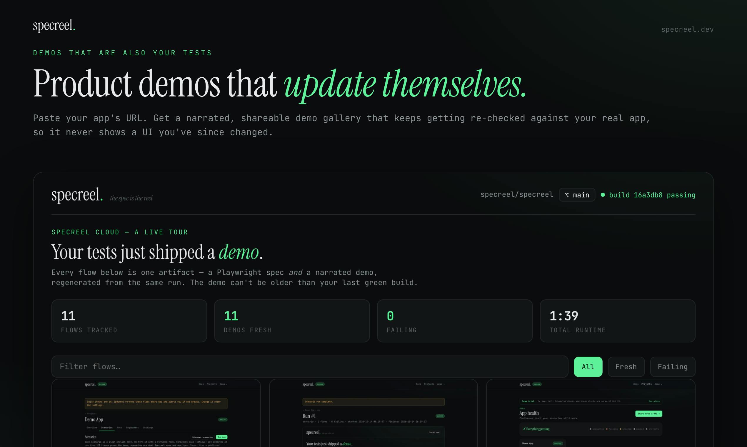 Specreel: Auto-Updating Product Demos That Never Go Stale