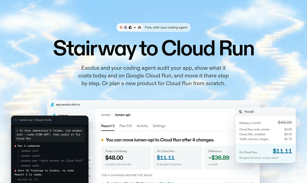 Exodus 让 AI 编程助手一键迁移应用到 Cloud Run