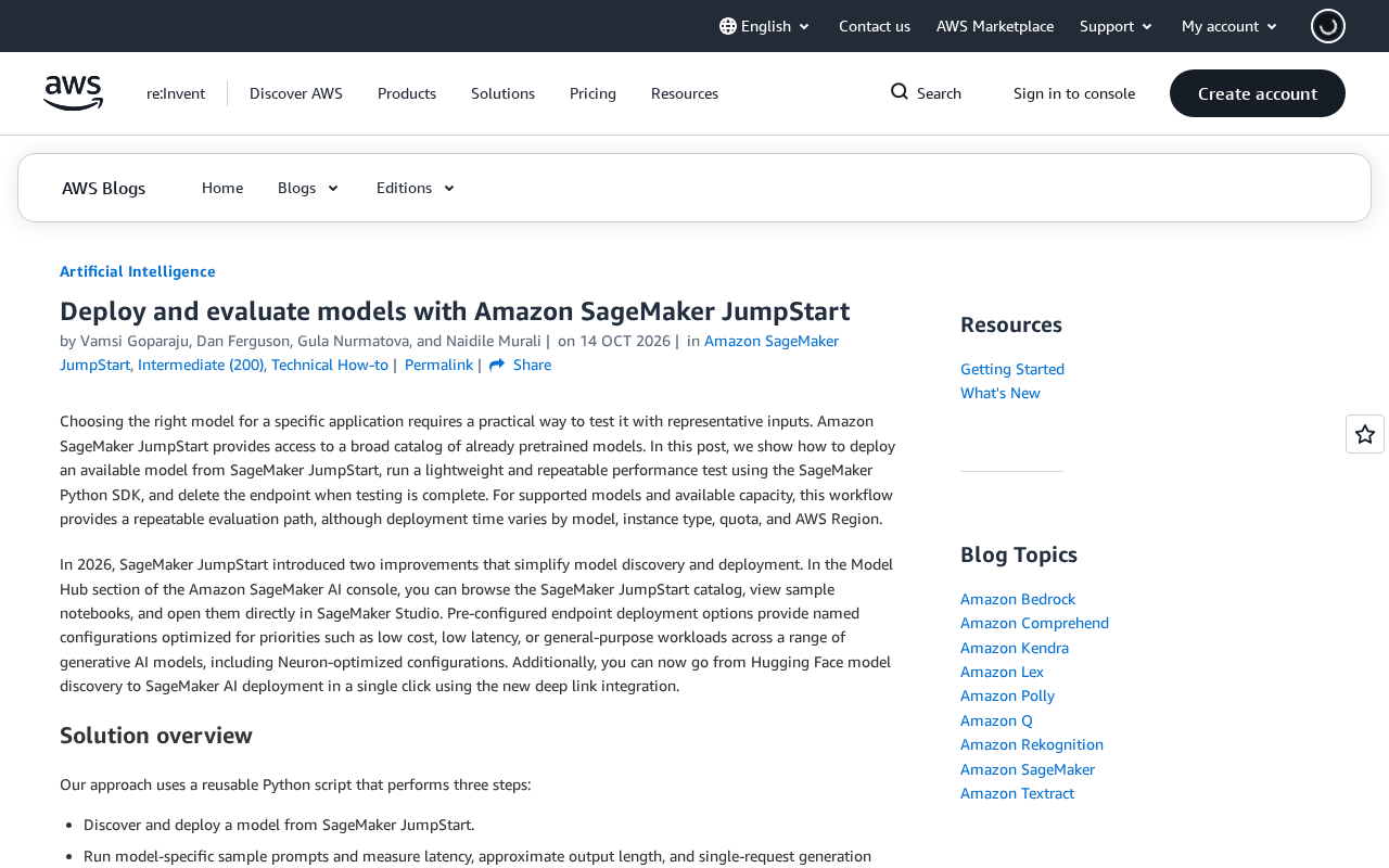Amazon SageMaker JumpStart 模型部署与评测实战