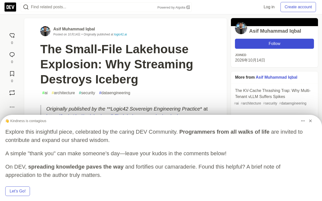 The Small-File Explosion: Why Streaming Writes Bring Down Iceberg Lakehouses