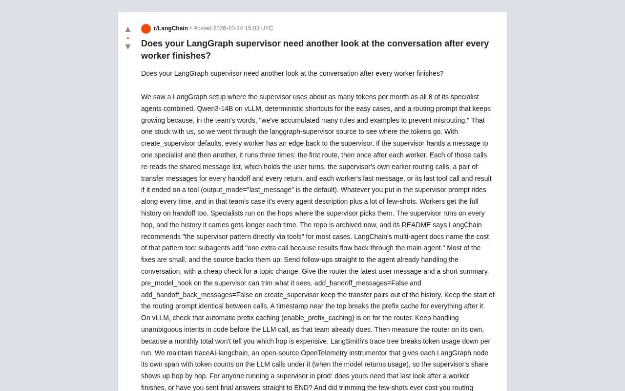 Why Is LangGraph Supervisor So Token-Hungry? A Hop-by-Hop Cost Breakdown