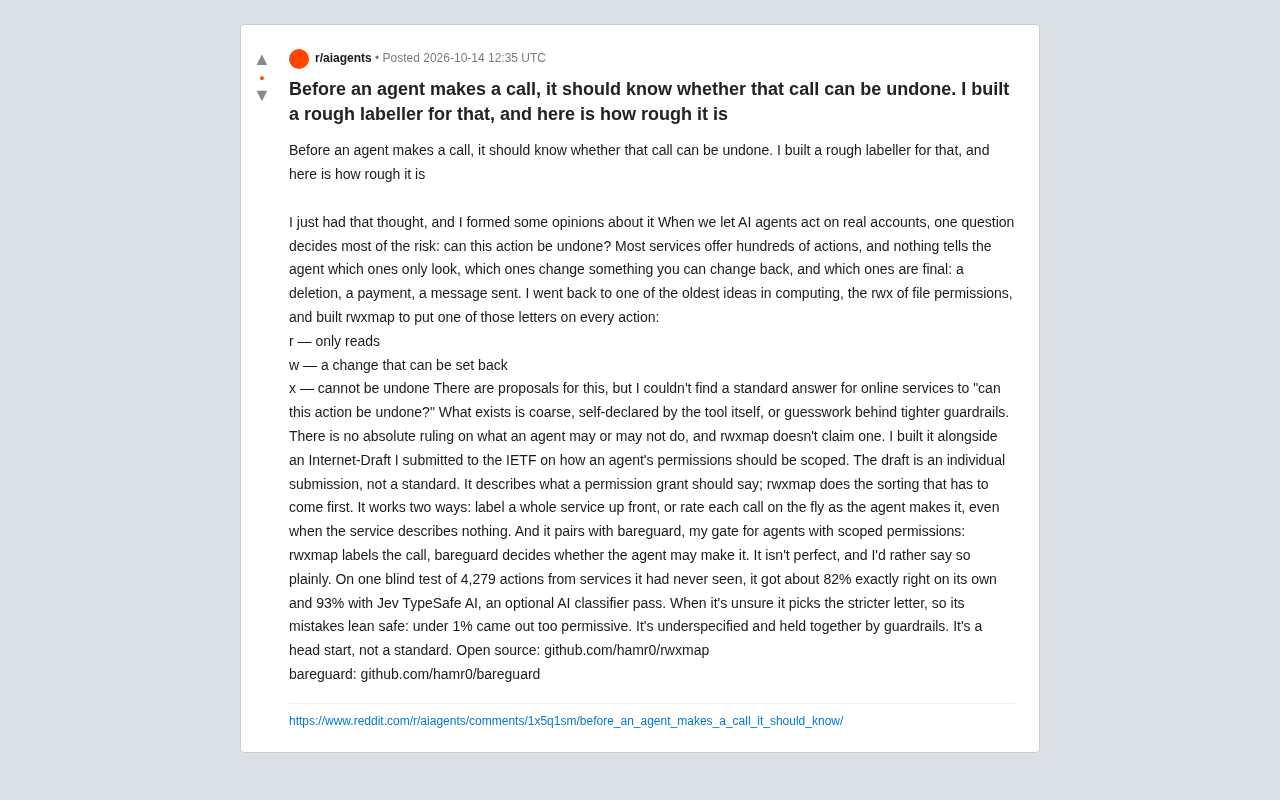 给AI Agent的行动权限贴上rwx标签:一个粗糙但诚实的尝试
