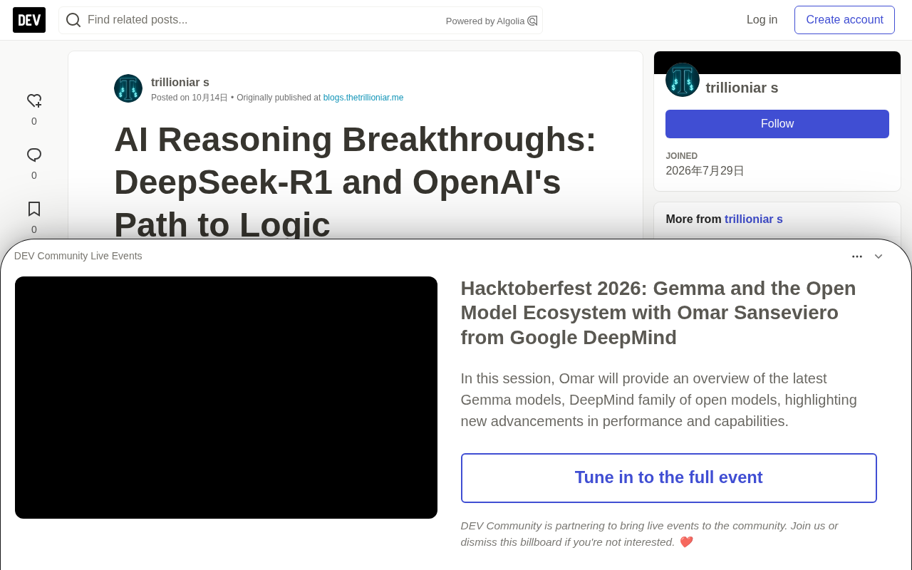 AI Reasoning Breakthrough: The Logical Leap of DeepSeek-R1 and OpenAI