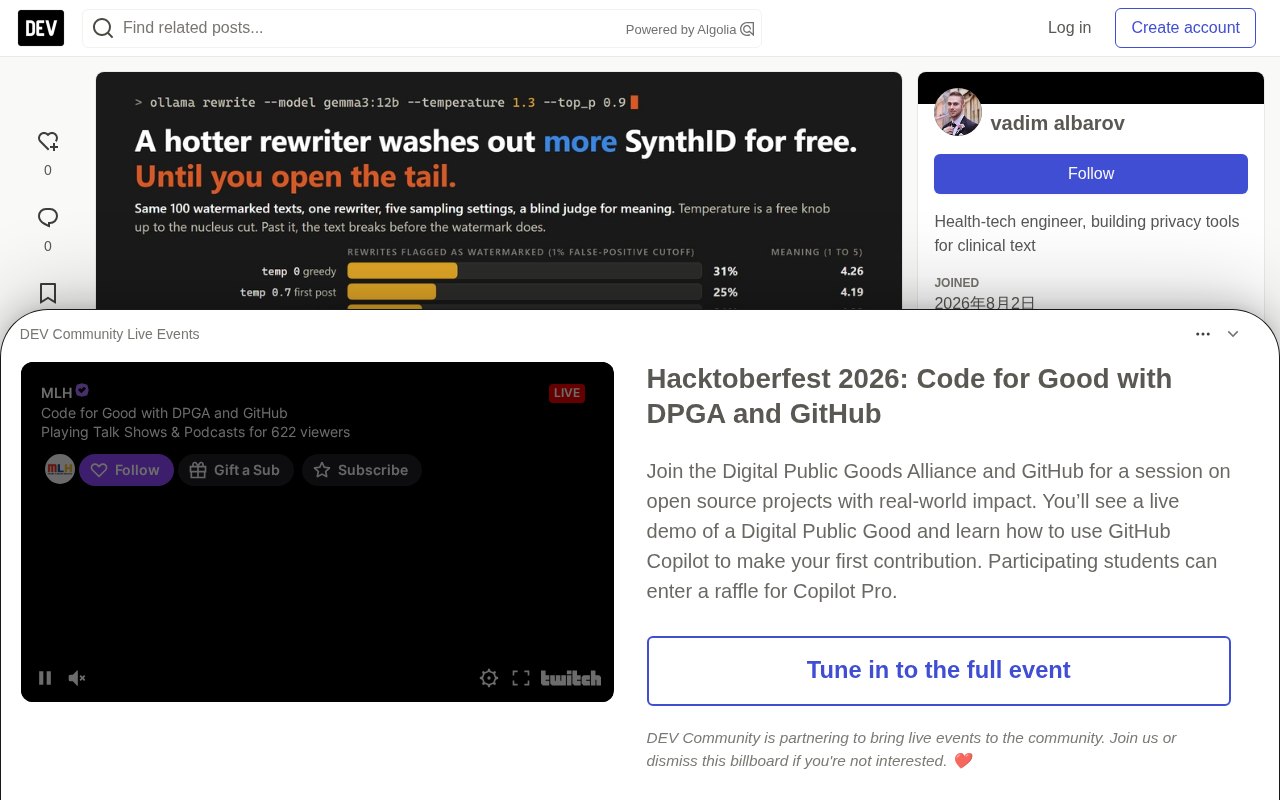 Can Raising the Temperature Wash Away the SynthID Watermark? A 100-Text Test