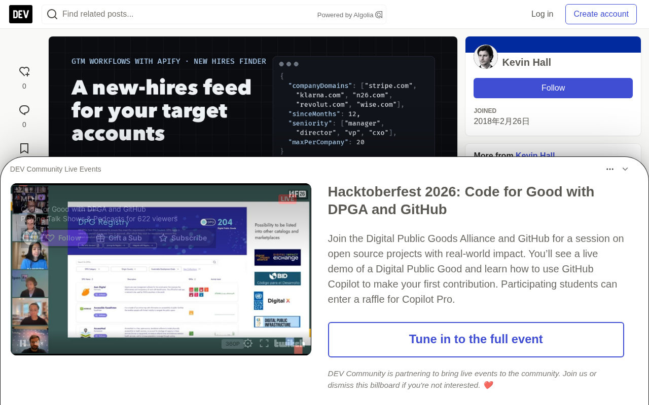Apify New Hire Signals: Hands-On with Claude Code and n8n Automation