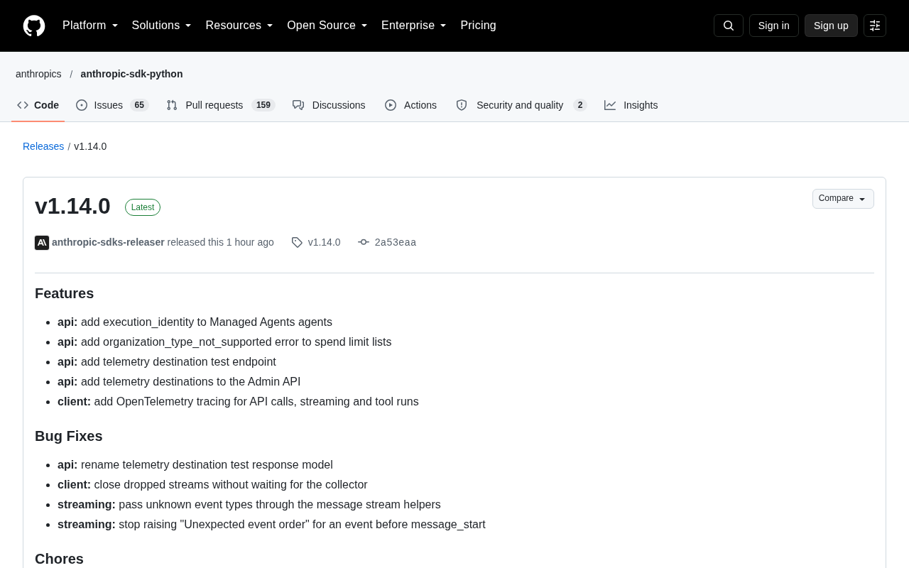 Anthropic SDK v1.14.0 发布:OpenTelemetry 追踪落地