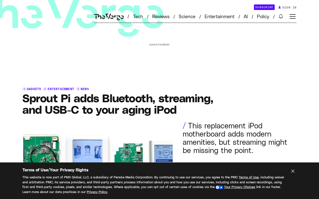 Sprout Pi 让老款 iPod 重获新生:蓝牙、流媒体、USB-C 全都有