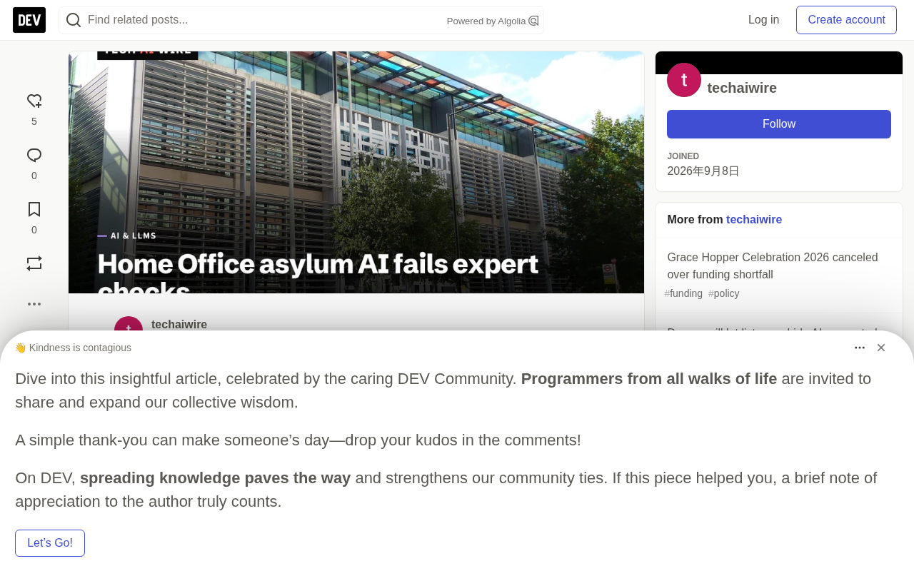 UK Asylum AI Summaries Fail 22% of Expert Checks: GPT-4o Stumbles in High-Risk Scenarios
