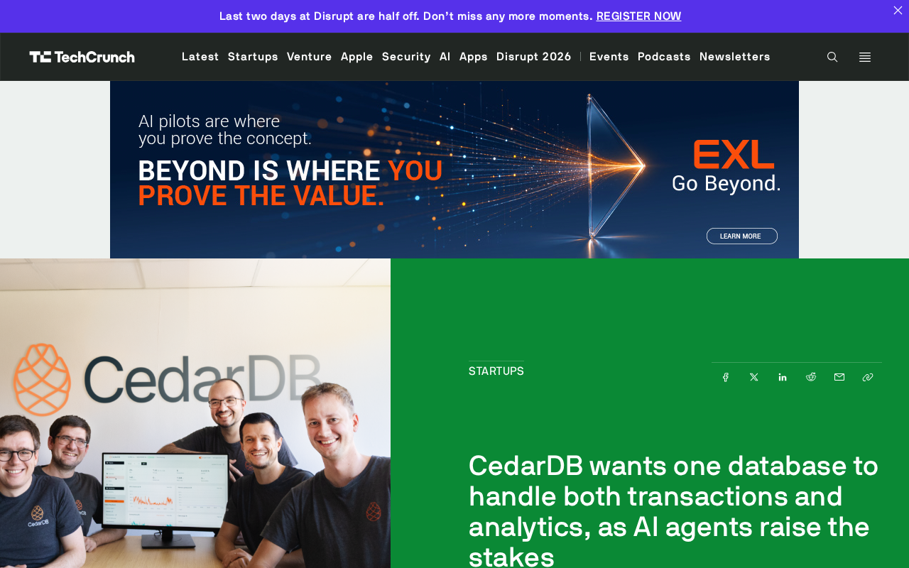 CedarDB:一库通吃交易与分析,AI智能体催生数据库新需求