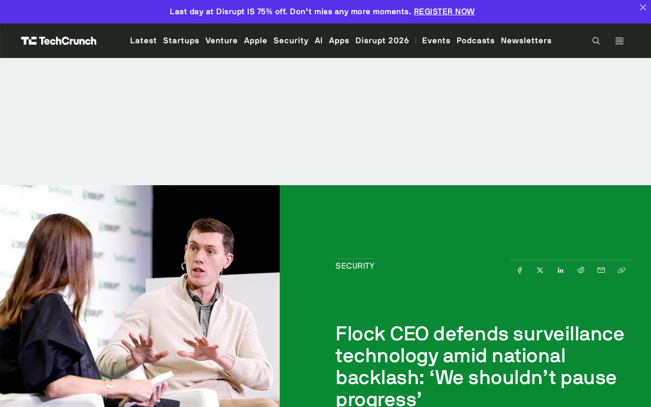Flock CEO Responds to Surveillance Controversy: Technology Shouldn't Stall Because of Misuse Risks