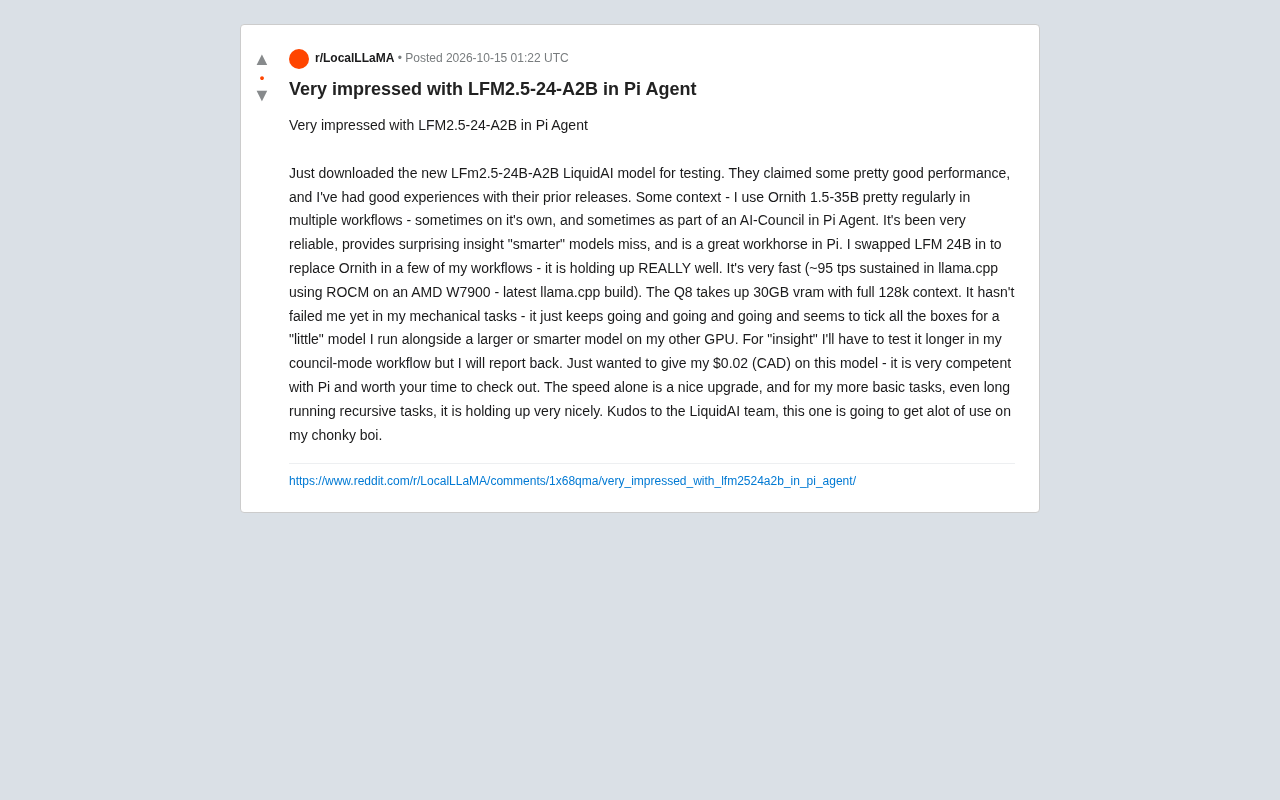 LFM2.5-24B-A2B Hands-On: Holding Up Under Heavy Load in Pi Agent
