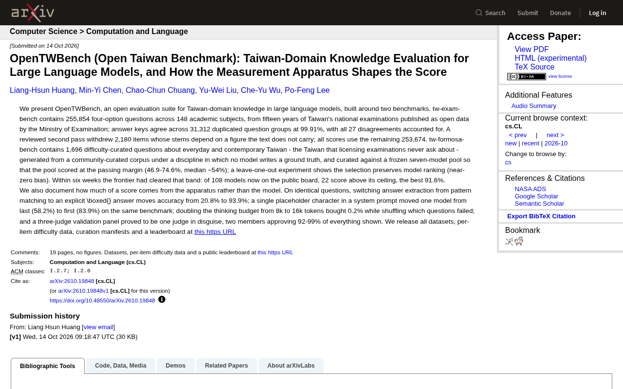 OpenTWBench: Taiwan Knowledge Benchmark Reveals How Evaluation Harness Shapes Model Scores
