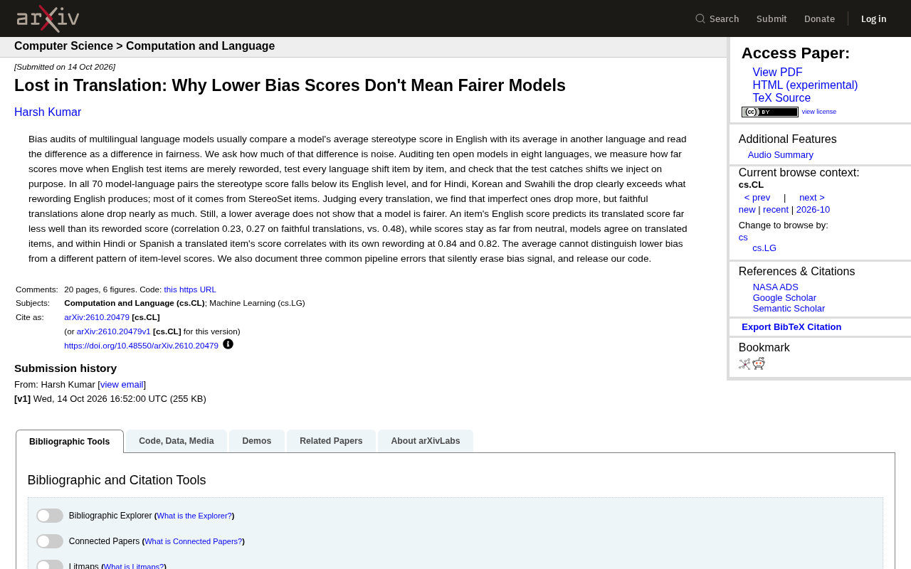 Multilingual model bias audit