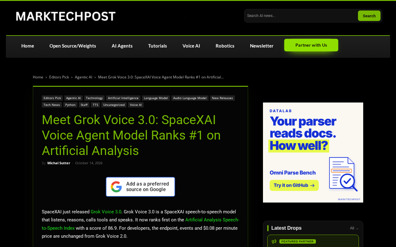 Grok Voice 3.0发布:语音Agent登顶AA榜单第一