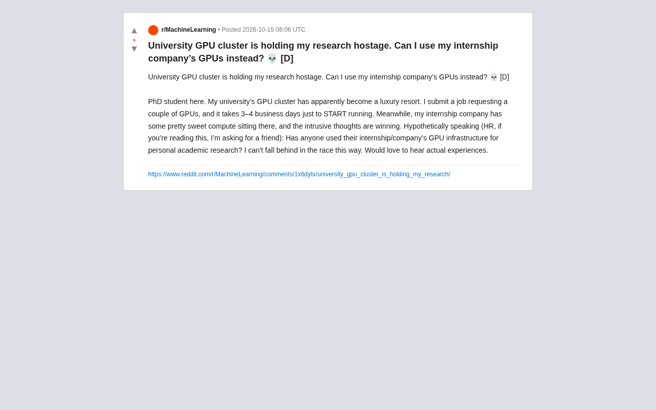 University GPU Queues Stretch to 3 Days — Is It OK for an Intern to Quietly Use Company Compute for Research?