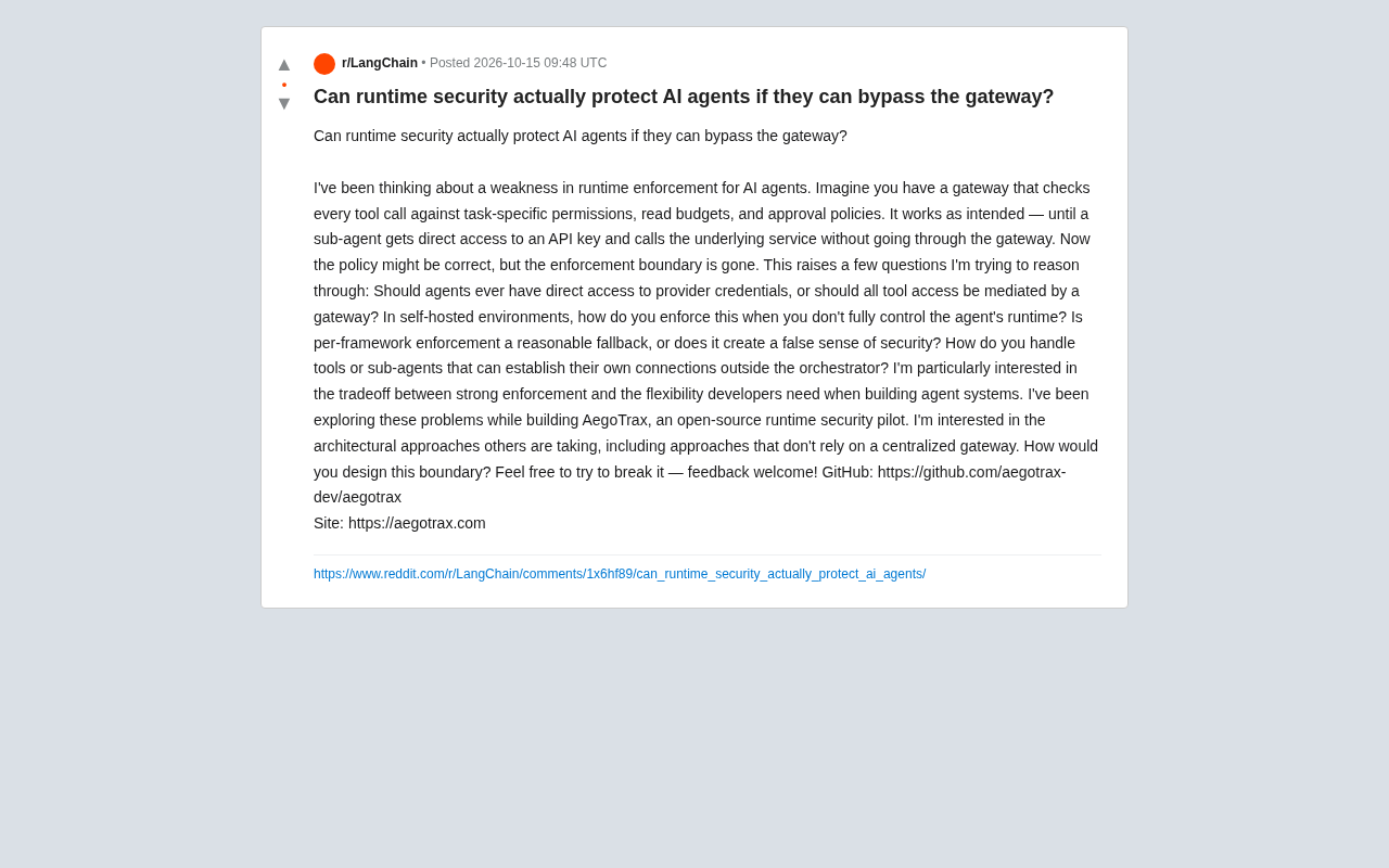 When AI Agents Bypass the Gateway, Can Runtime Security Still Backstop Them?