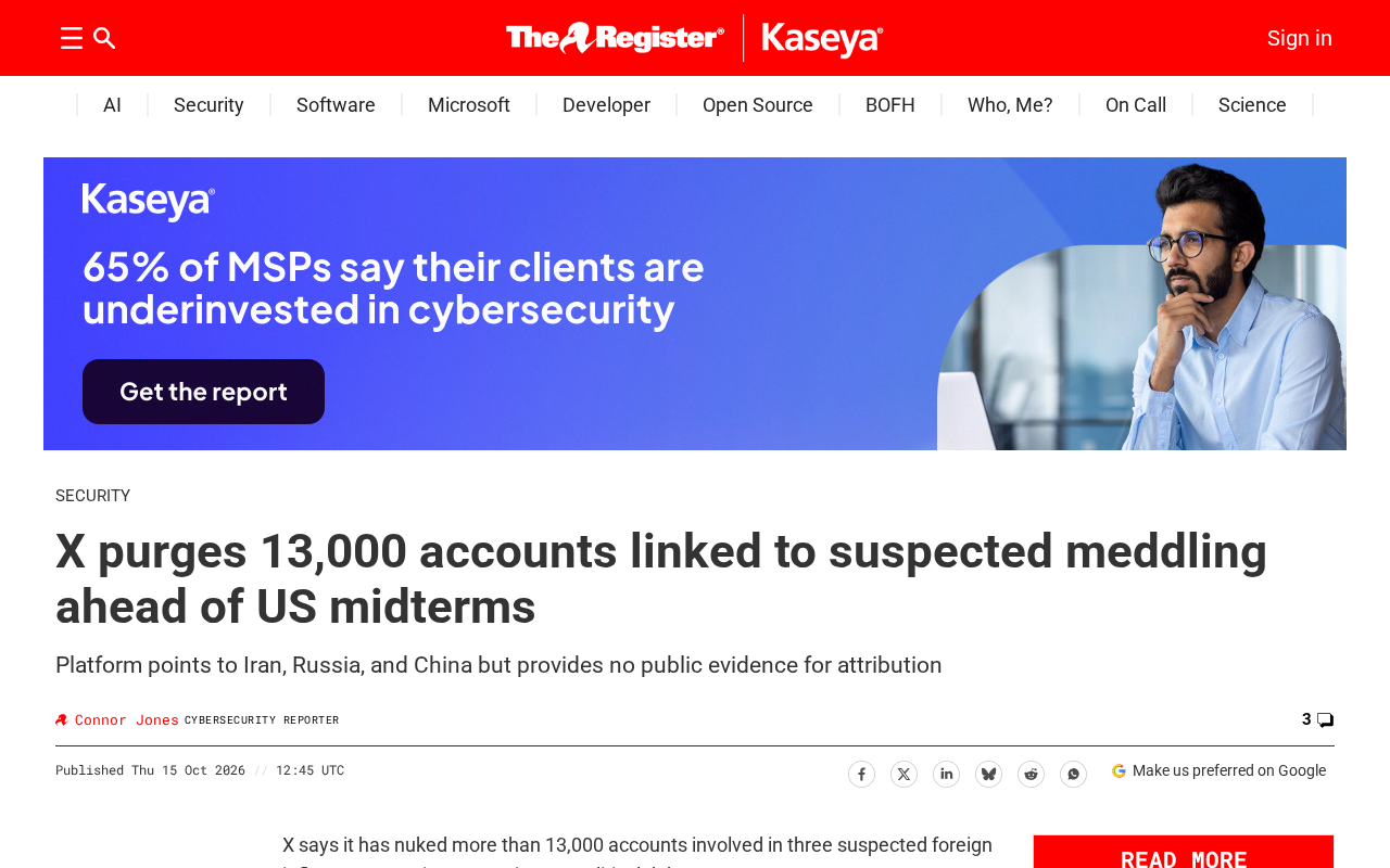 X Purges 13,000 Accounts: Defending Against Information Warfare Ahead of the Midterms