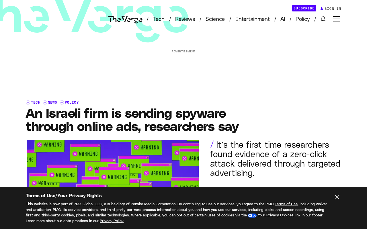 Israeli Ad Tech Firm Uses Online Ads to Deliver Spyware