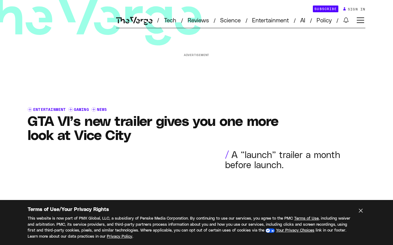 GTA VI Releases New Trailer: Vice City Setting Shown Again