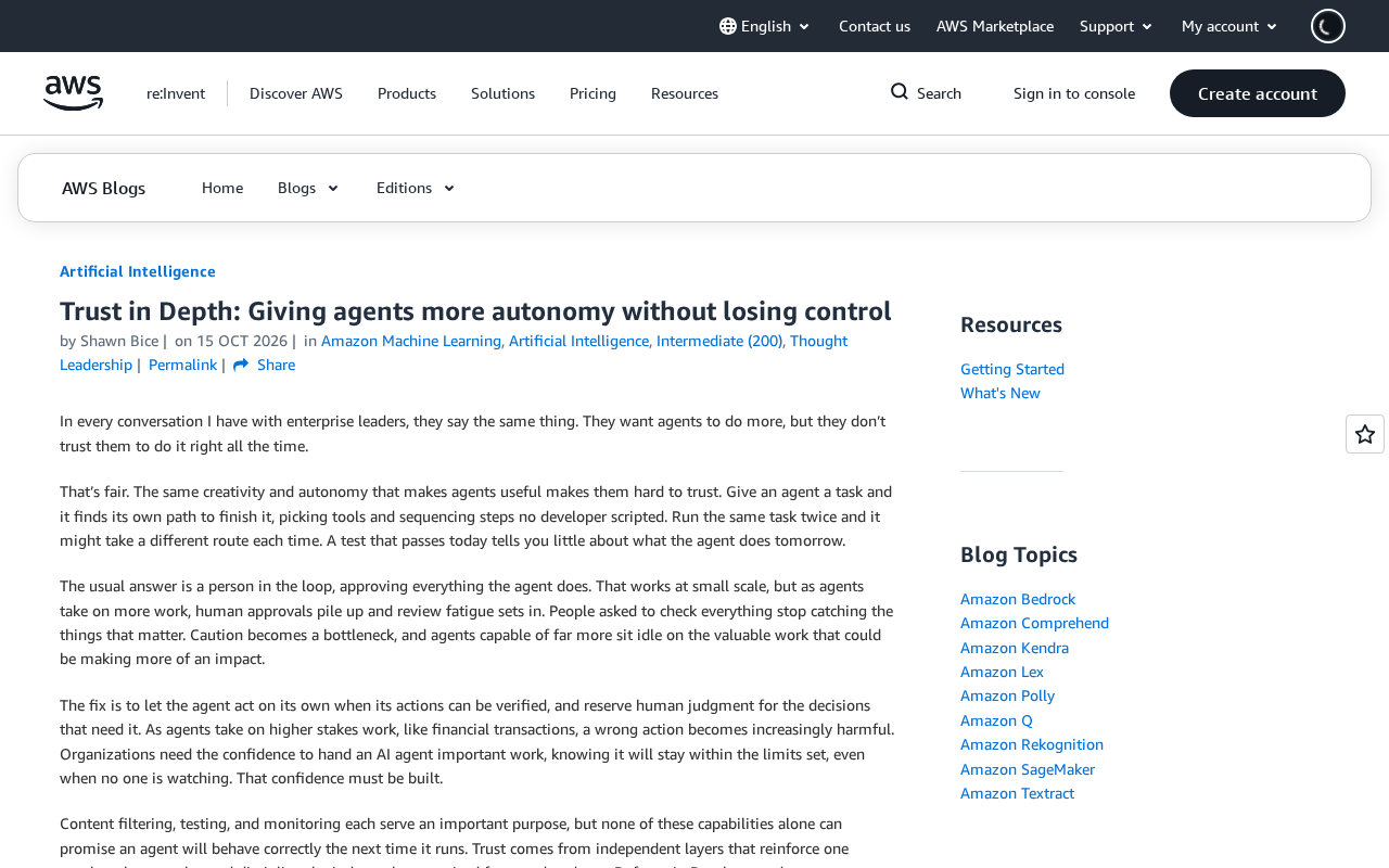 AWS Trust in Depth Framework: Giving AI Agents Autonomy Without Losing Control