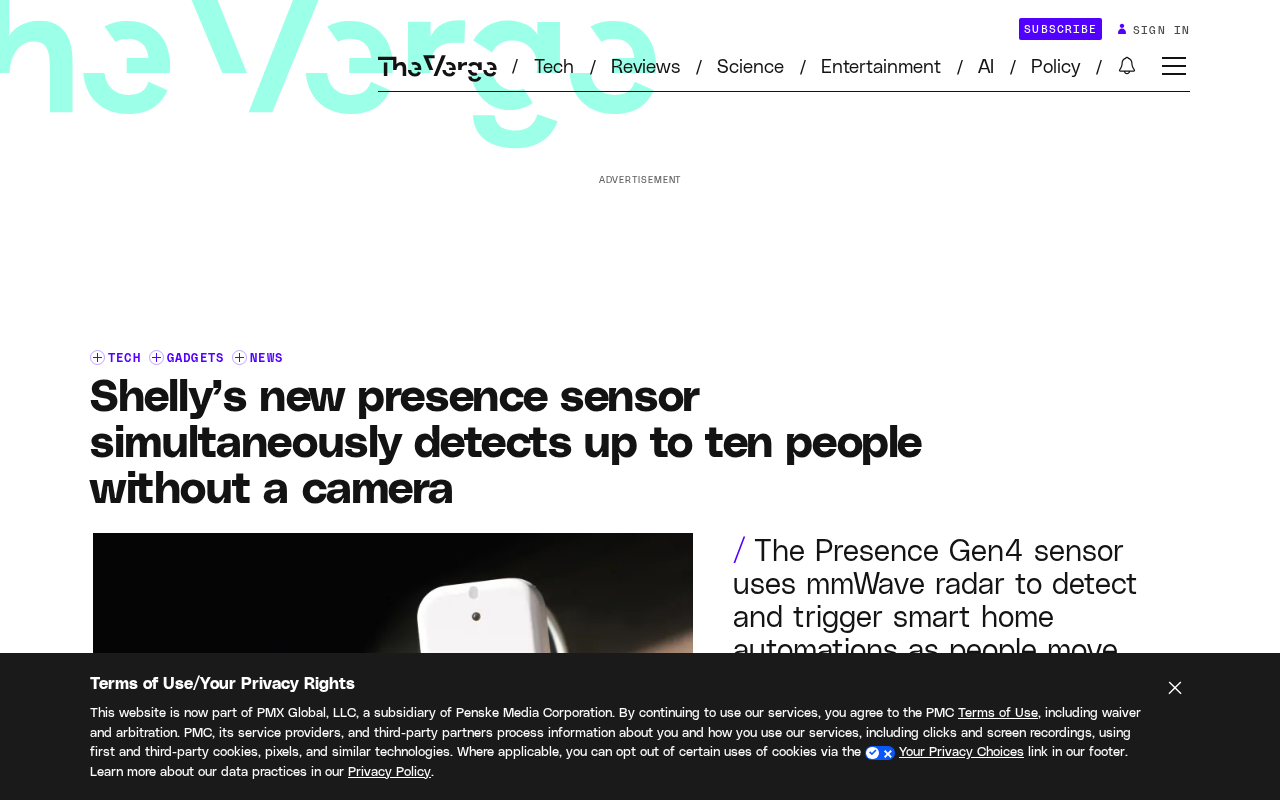 Shelly Launches Millimeter-Wave Radar Sensor: Detects 10 People Simultaneously Without a Camera