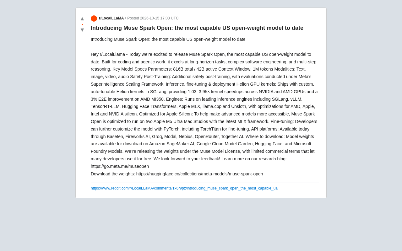 Muse Spark Open发布:美国最强开源权重模型