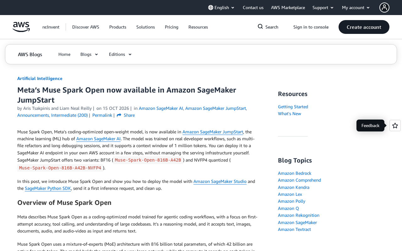 Meta's Coding Model Muse Spark Open Launches on SageMaker JumpStart