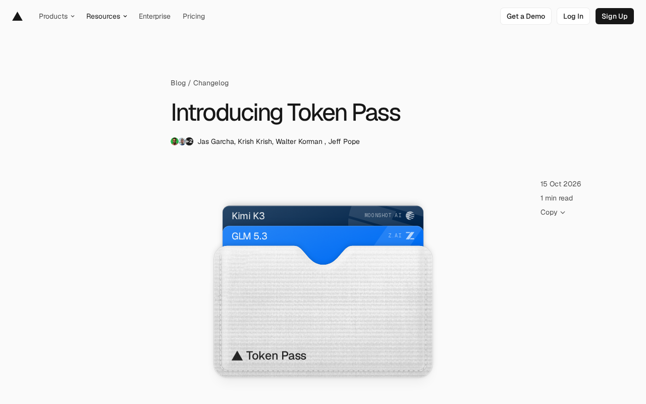 Vercel Token Pass Launches: $30/Month Access to GLM 5.3 and Kimi K3