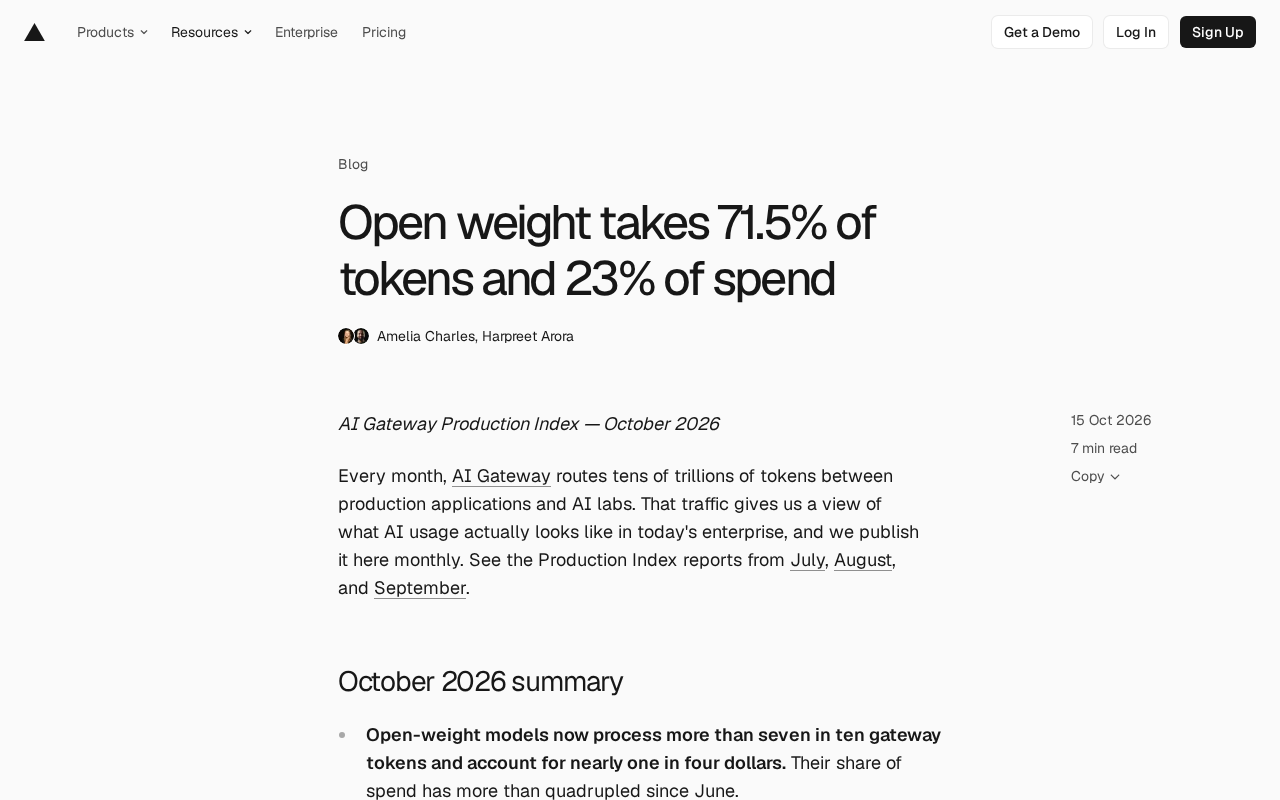 Open-Weight Models Now Account for 71.5% of Tokens: The Enterprise AI Cost Landscape Is Shifting