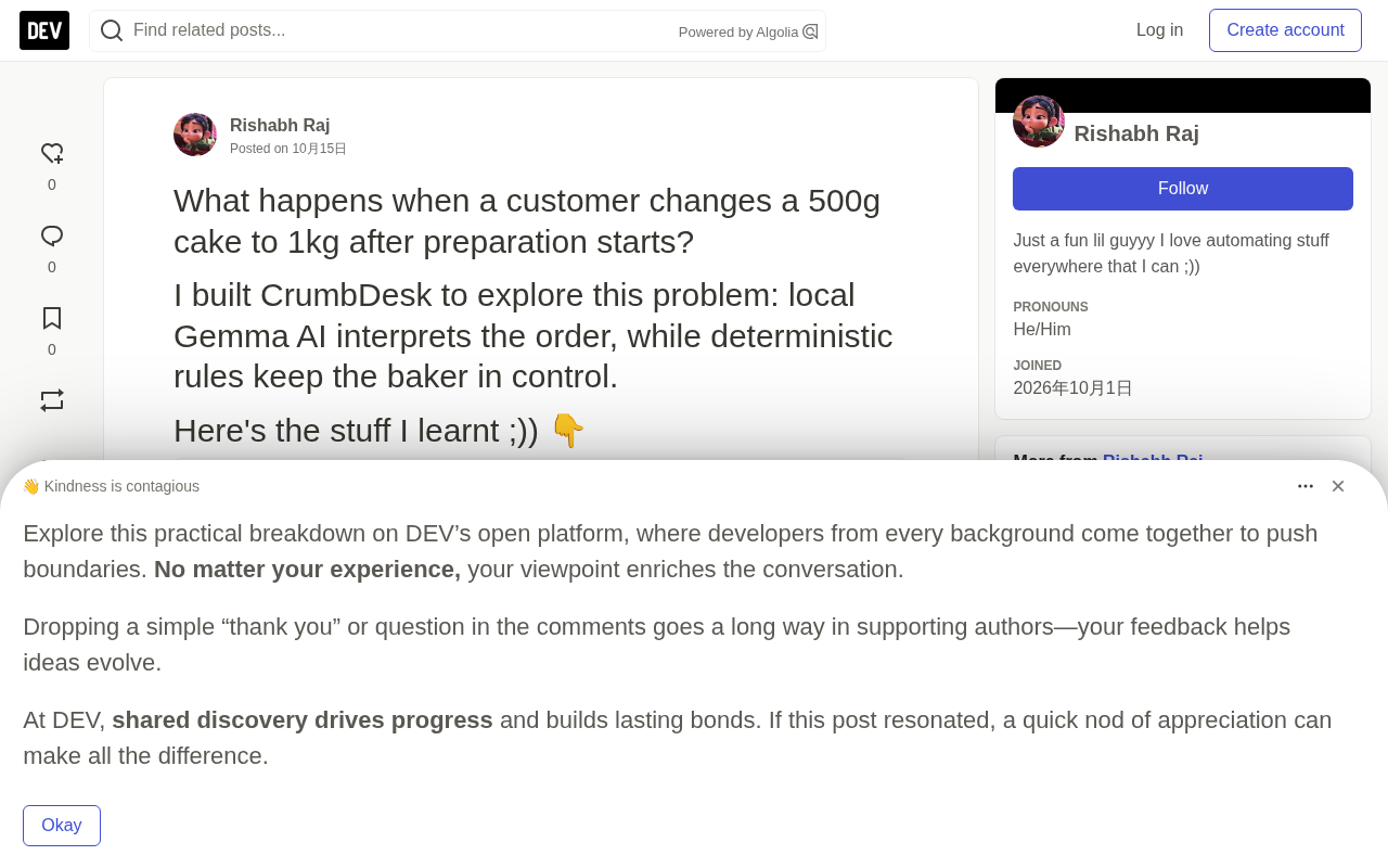 CrumbDesk: AI Understands Cake Orders, But Doesn't Overstep to Run the Bakery