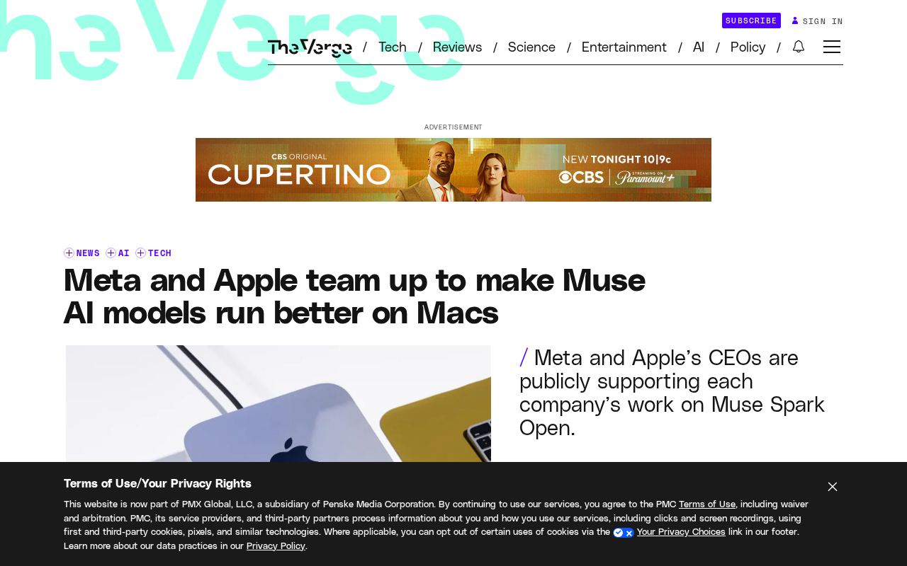 Meta Teams Up with Apple: Muse AI Model Runs Locally on Mac