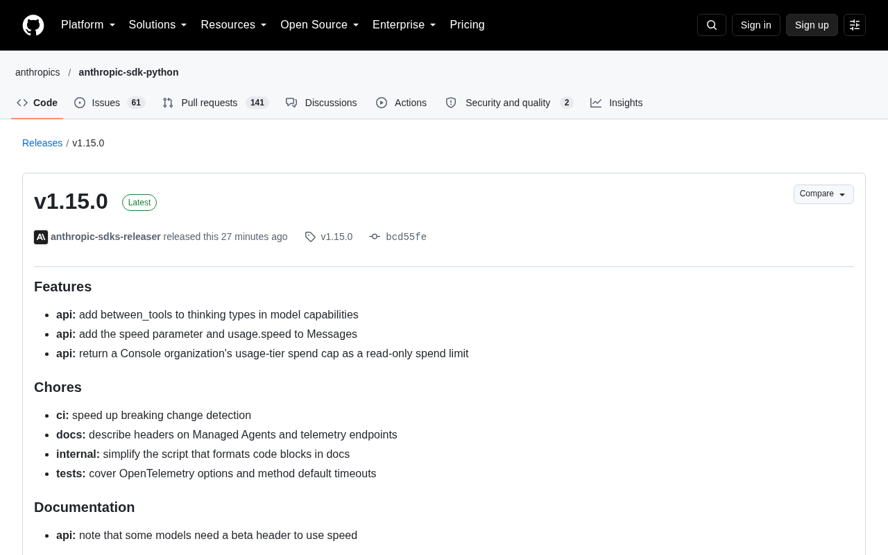 Anthropic SDK v1.15.0 Update: Messages API Adds Speed Parameter