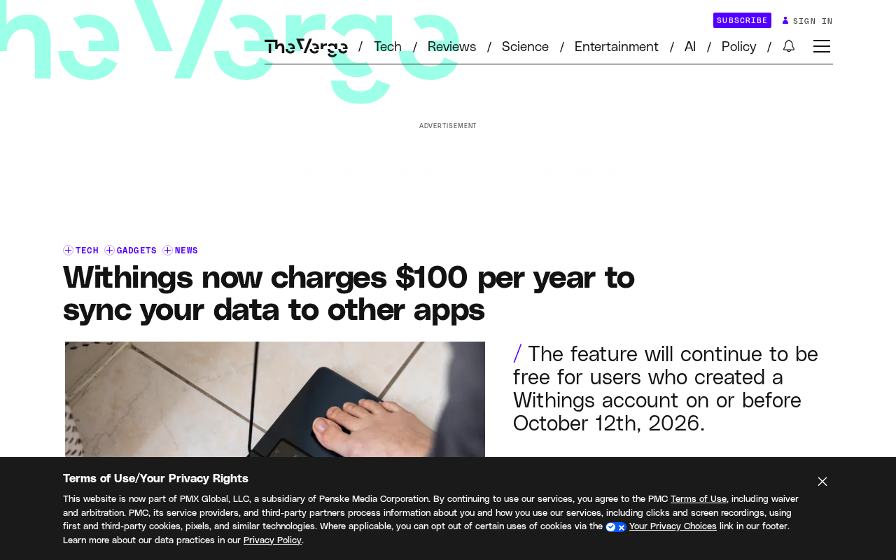 Withings Charges New Users $100 a Year for Data Sync