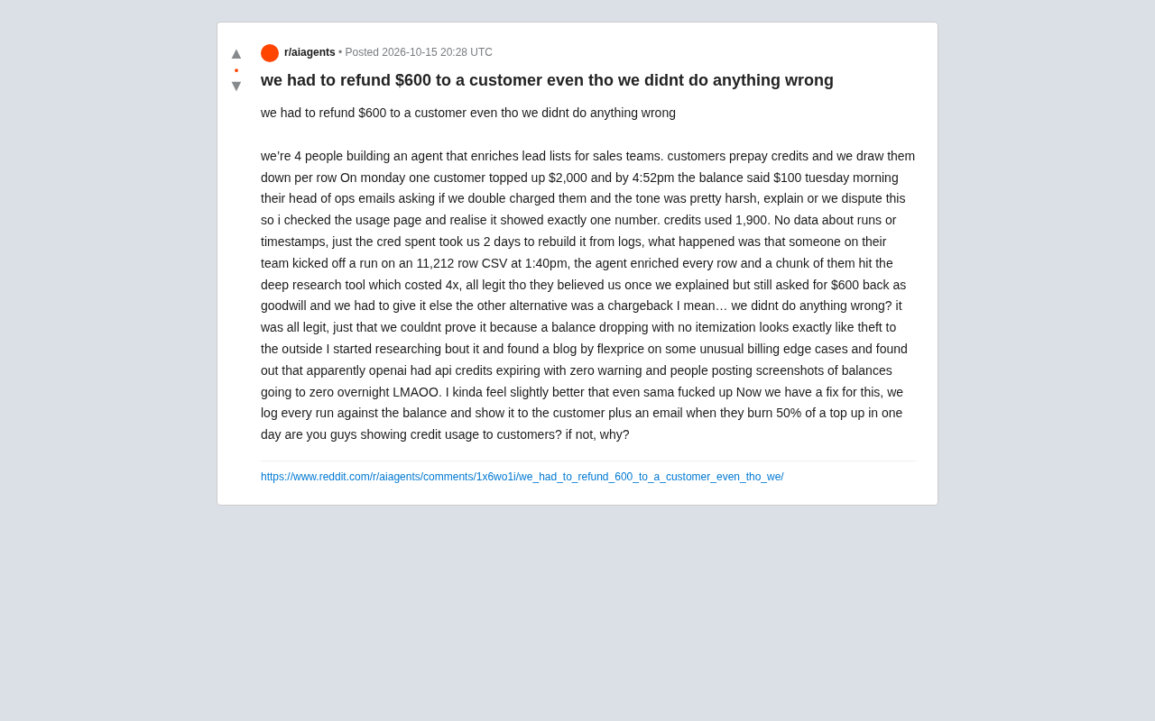 AI积分扣费无明细,团队被迫退款600美元