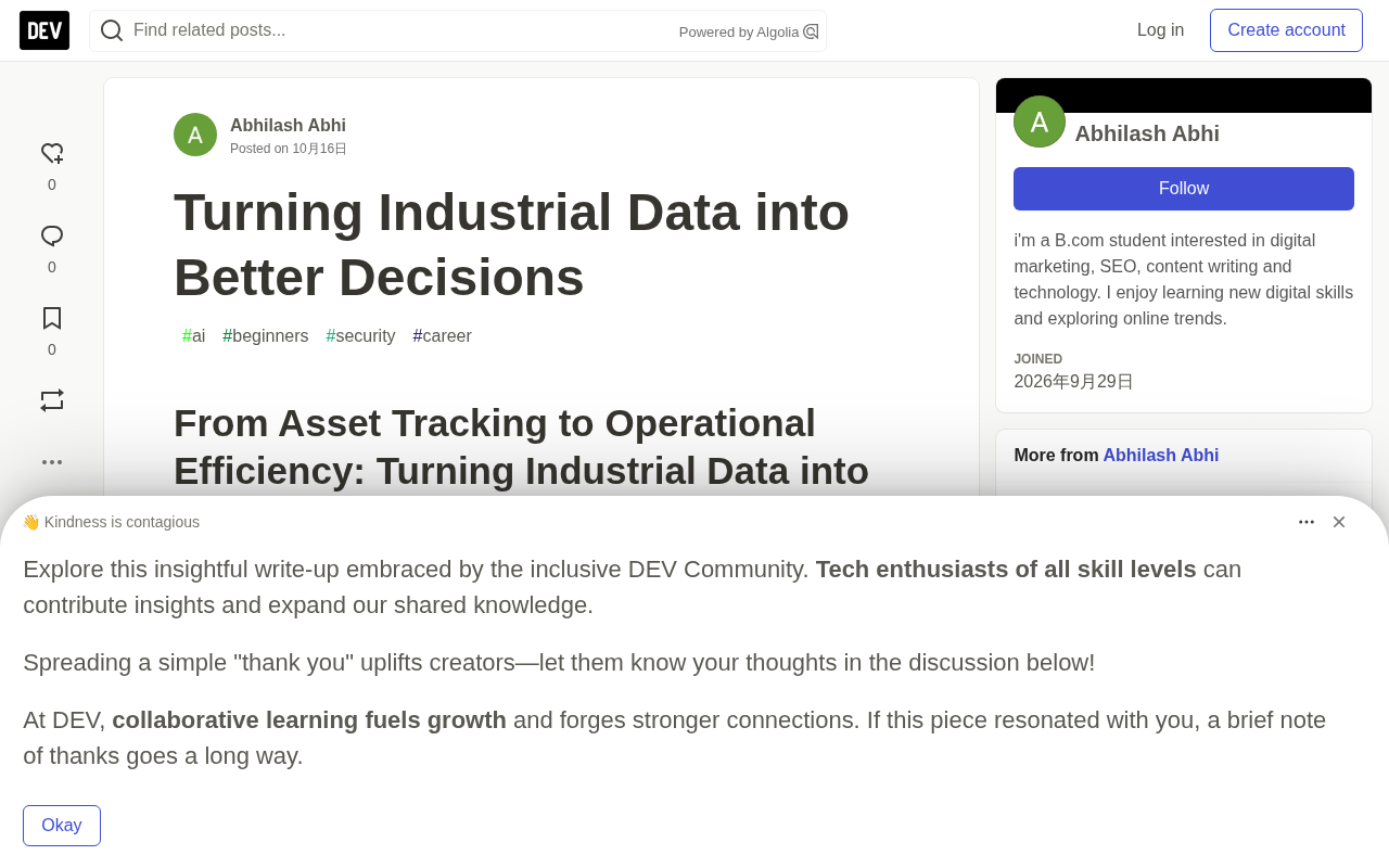 Asset tracking and industrial data-driven decisions